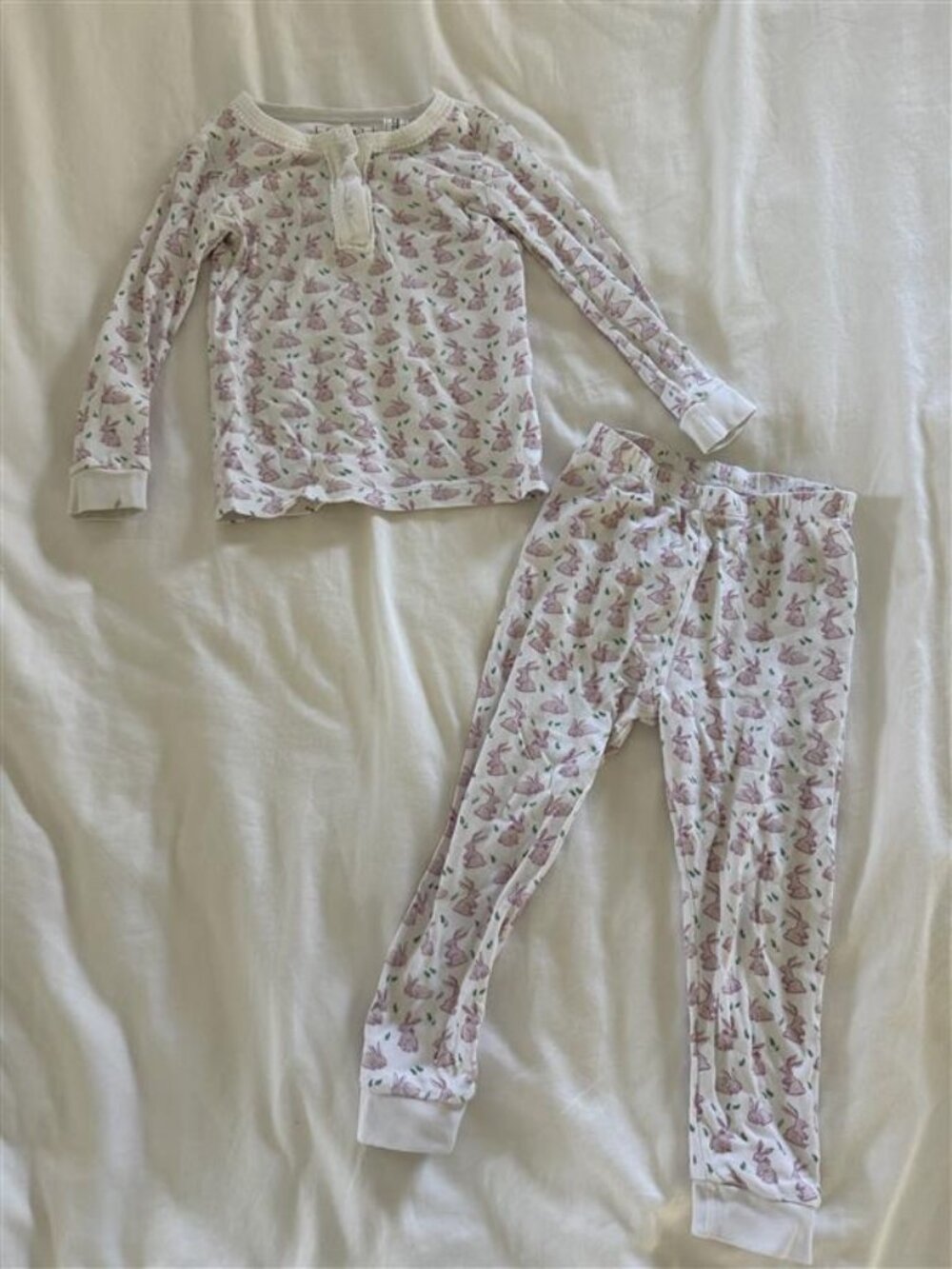 Lila and Hayes Pink Bunny Pajama Set 4T